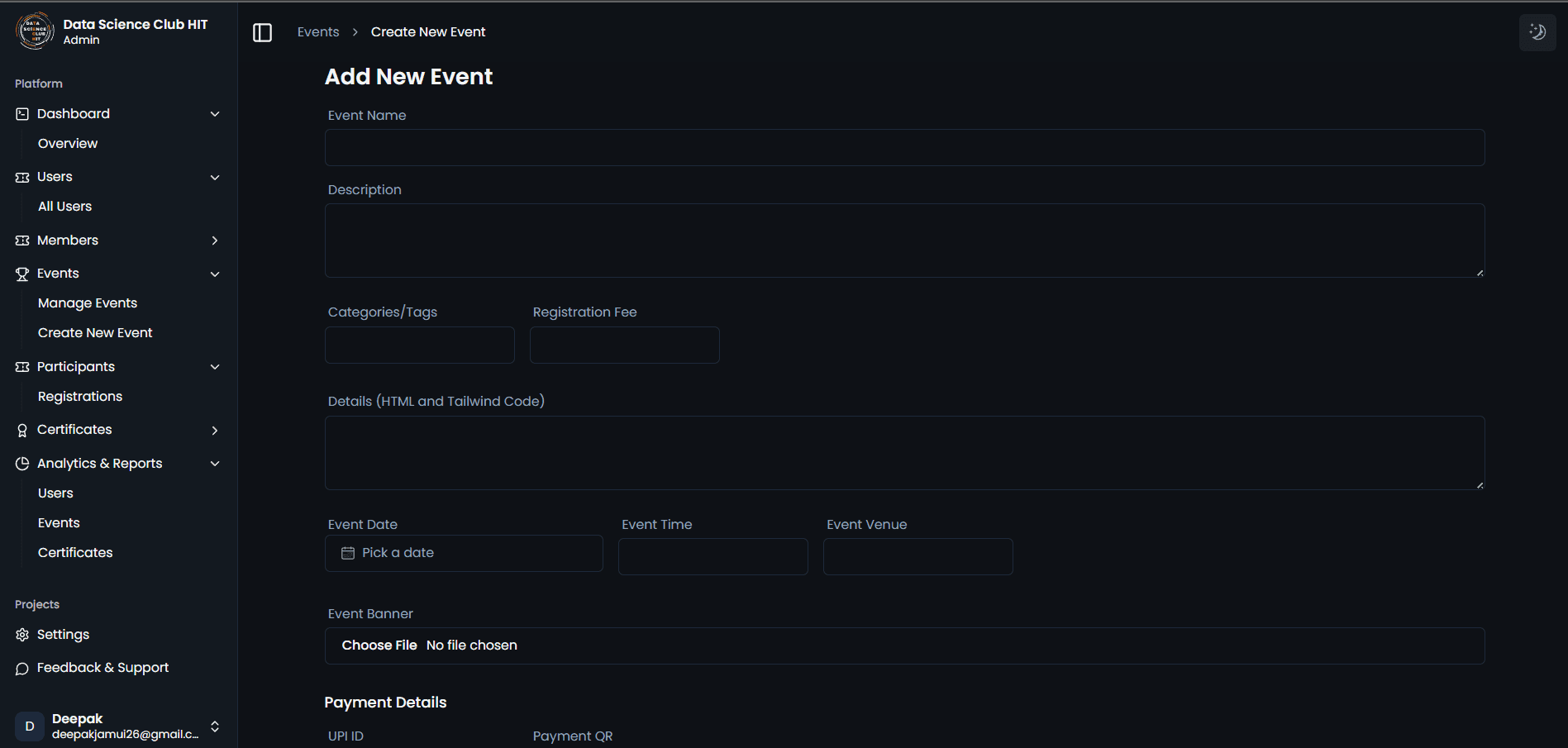 Event Listing